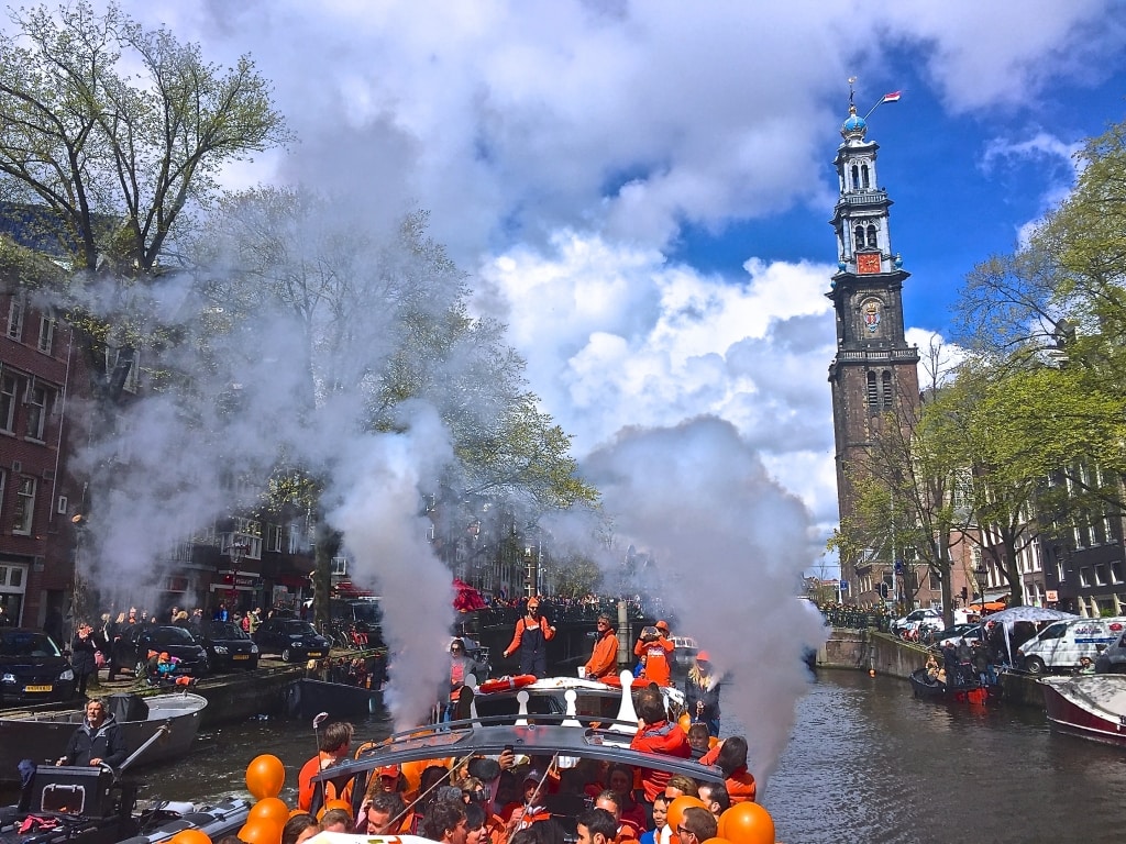 celebrating koningsdag in amsterdam