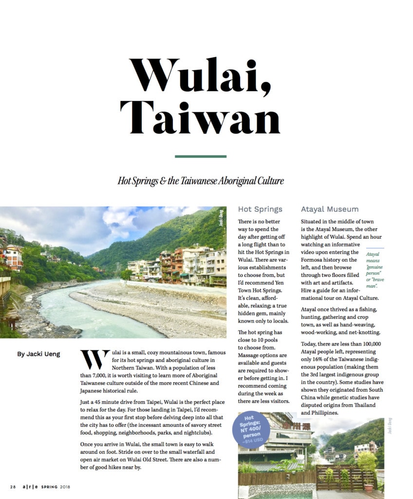 Wulai Taiwan Magazine Article